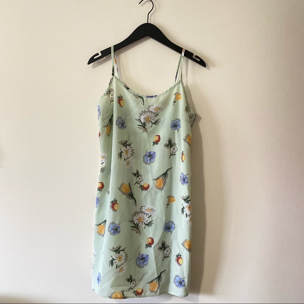 Vintage 90’s Green Floral Slip Dress